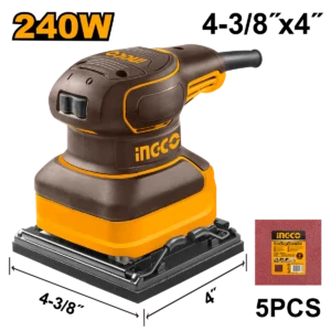 Lijadora De Palma 110/120V 240W 14000Rpm Con 5 P/Lijas Ingco